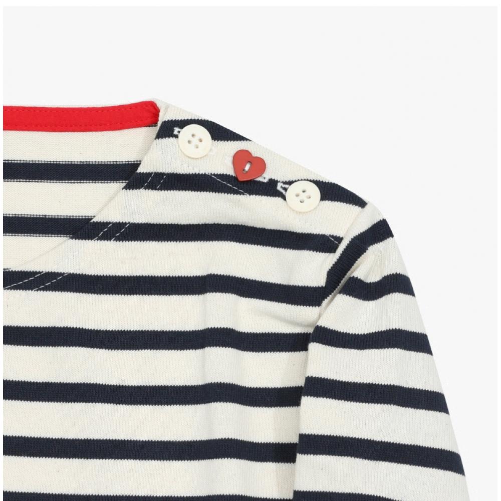 Saint JameS Women S Long Sleeve Tee Ecru Marine Tulipe 3513