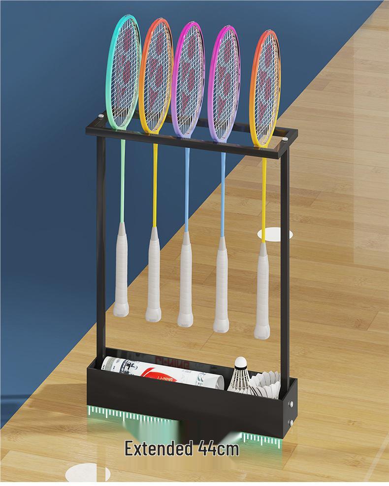 Large Capacity Racket Display Rack for Badminton & Tennis - School & Fitness Equipment Storage Basket