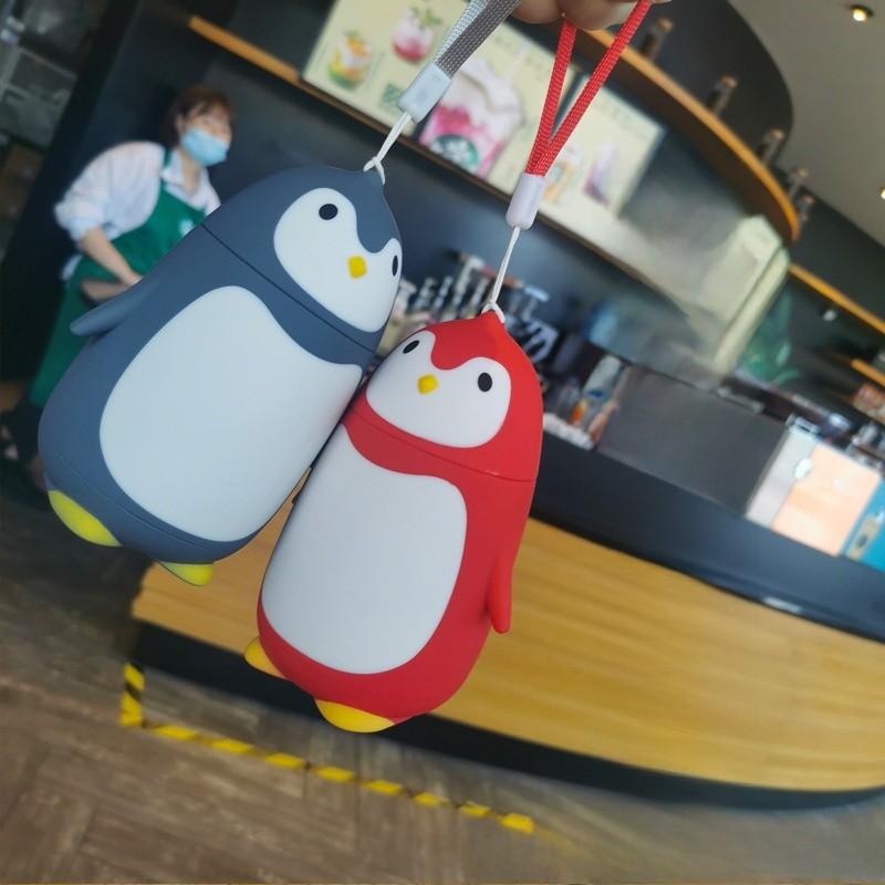 Penguin Water Bottle With Silicone Strap For Travel And Office Use