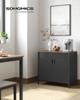 SONGMICS Storage Cabinet, Double-Door Floor Cabinet with Magnetic Closure, Adjustable Shelf, Steel Frame, Industrial Style, Space-Saving