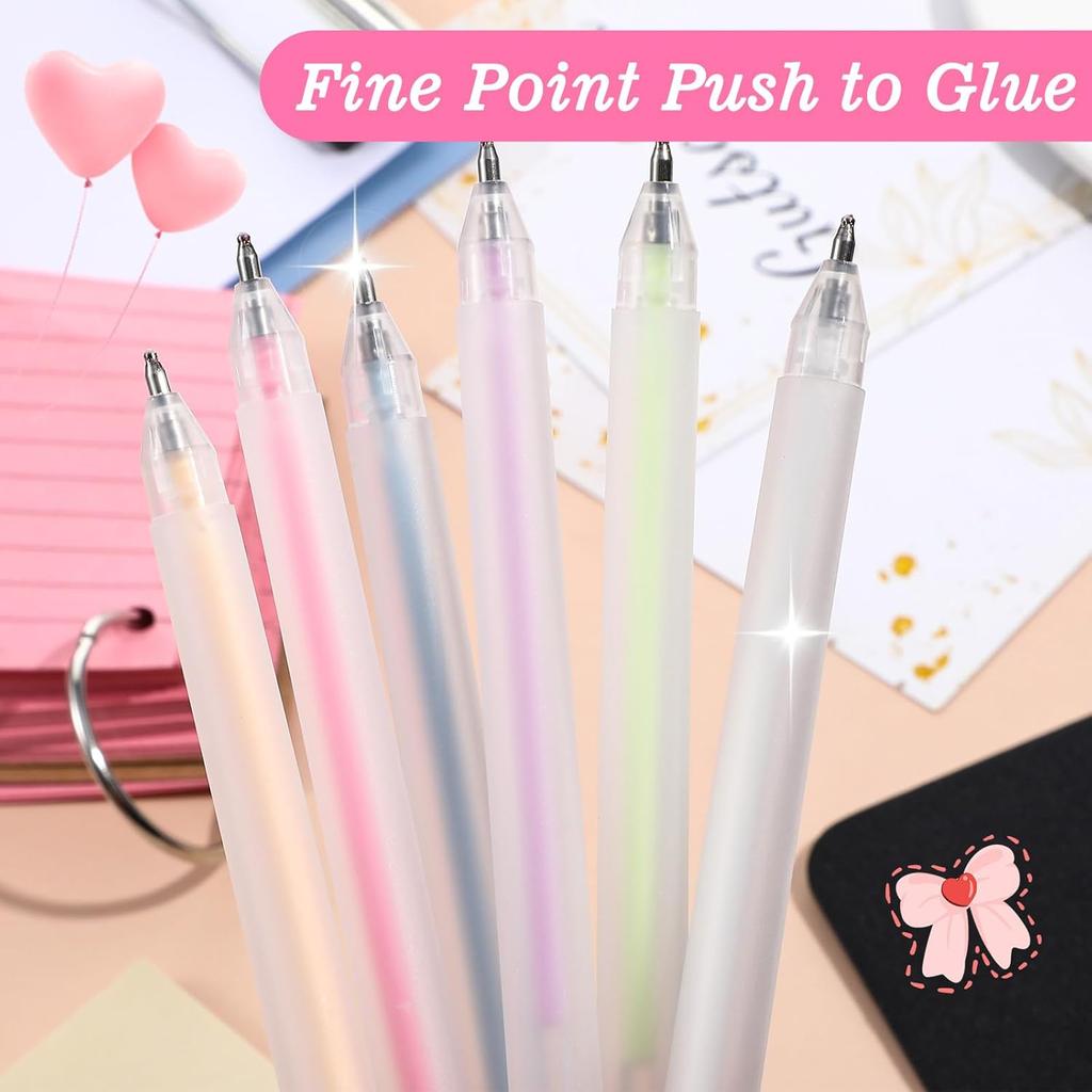 12 Pcs Glue Pen Quick Drying Color Spot Glue Pen Liquid Pens,Pens for Crafting, Scrapbooking, Card Making, School Craft Supplies
