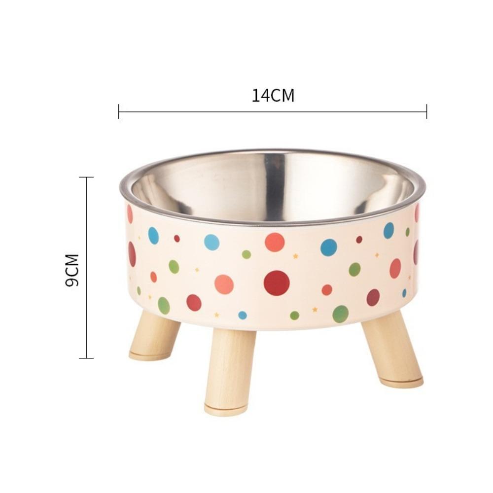 2-layer New 5.5inch Pet Food Bowl Neck Protector Stainless Steel Cat Feeding Bowl Heightened Anti-slip High-foot Bowl Cat Dog