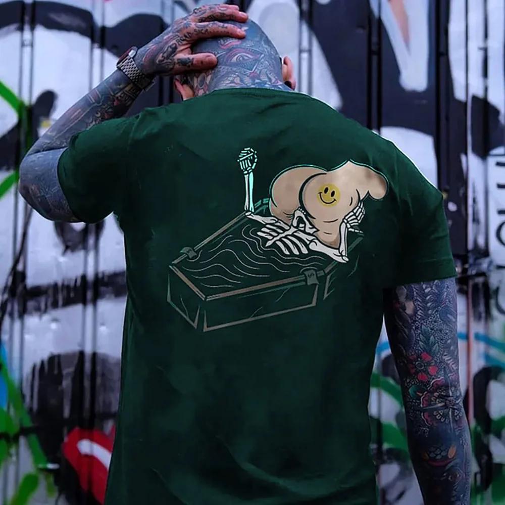 

2024 Summer 3D Print Men s T-shirt Breathable Street Elastic Streetwear Short Sleeve Men Special Weird Pattern Print Casual XXXXXL зелёный