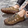 2023 Leather Men Shoes Summer New Large Size Men's Sandals Men Sandals Fashion Sandals Slippers Big Size 38--46