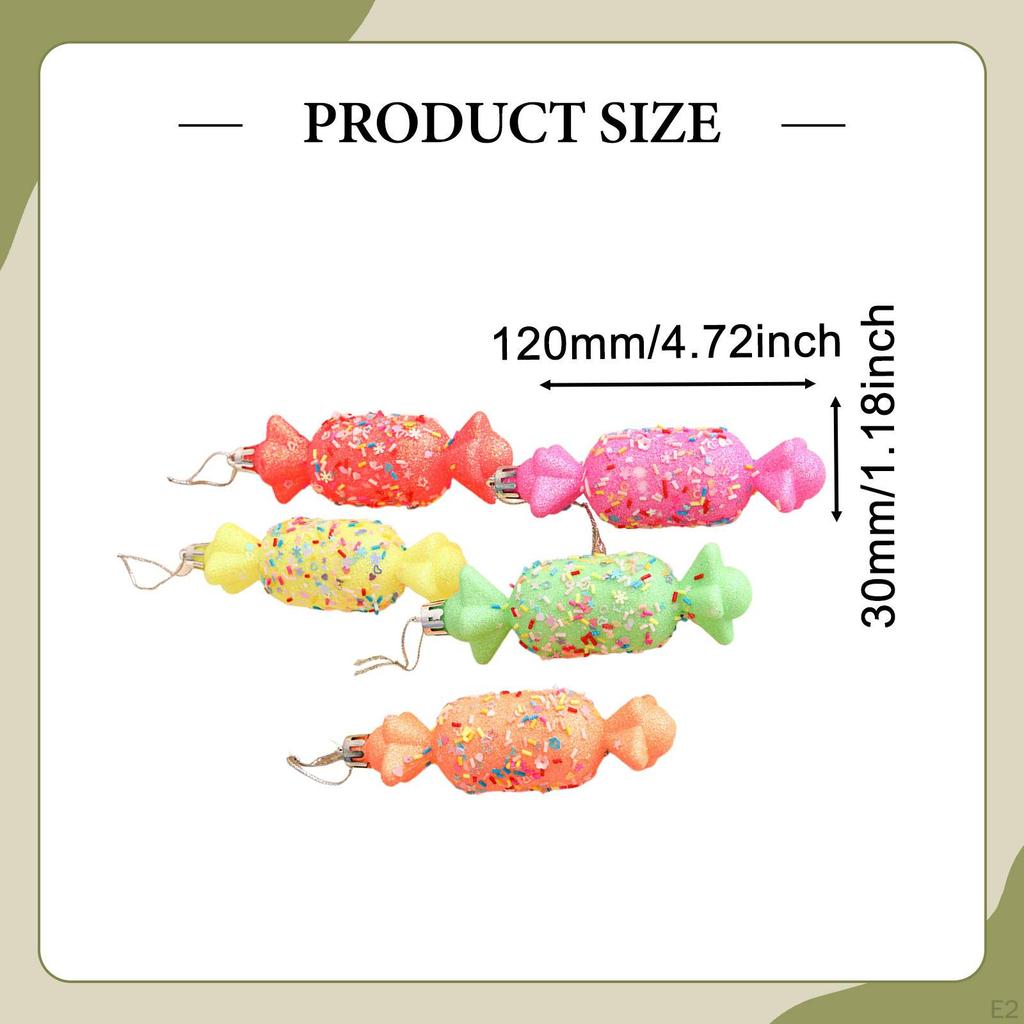5 Pieces Christmas Tree Ornaments Decorative Xmas Baubles with Hanging Loop Charm Pendants for