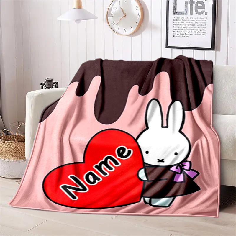 Miffy London Custom Name Blanket Suitable All Seasons Soft Comfortable Sofa Office Home Blanket Soft And Comfortable Camping Trip