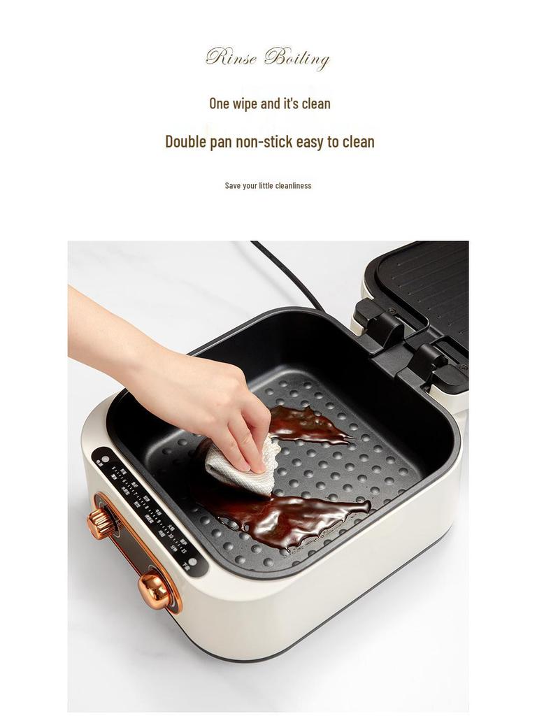 Dual-Sided Electric Crepe & Grill Maker: Multi-Functional Pancake Griddle & Hot Pot Combo
