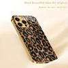 Leopard print electroplated gold glass phone case suitable for iPhone 17 16 15 14 13 12 11 Pro/Max/Plus shockproof back cover