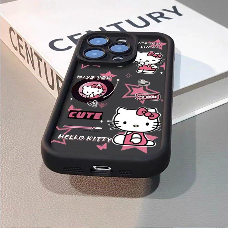 Cute Hello Kitty Gramophone Phone Case For Google Pixel 7 8 9 Pro 7A 8A 5G 9 Pro XL Soft Silicone Y2K Shockproof Pink Cover