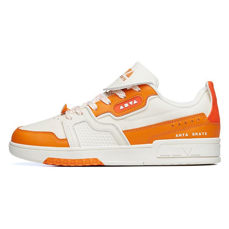 

new Anta AOYU Jie Ao Anti Slip Wear Resistant Low Top Skateboard Shoes Men s White Orange 42.5