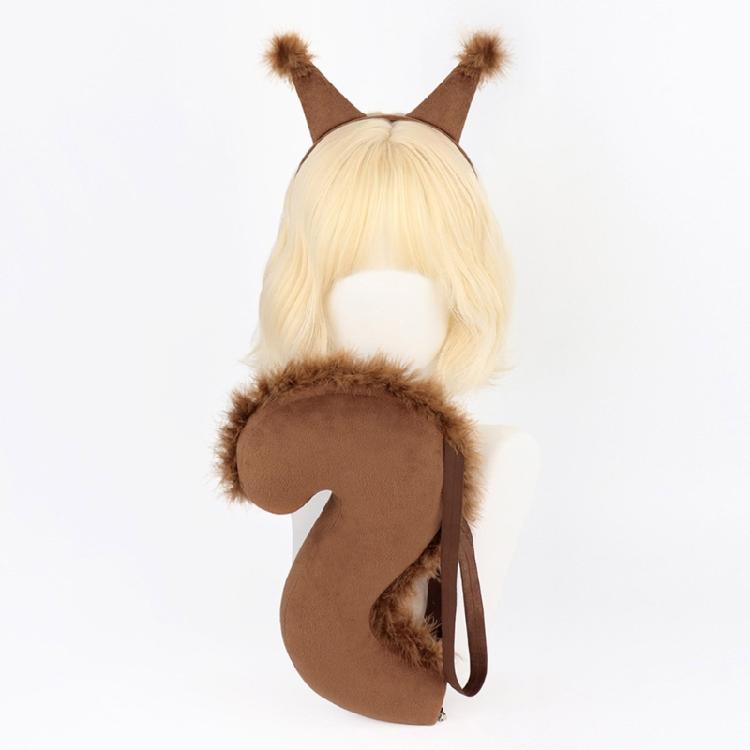 Animal Squirrel Costume Set,Squirrel Ears and Tail Set Animal Fancy Dress Kit for Birthday Party Halloween Cosplay Props