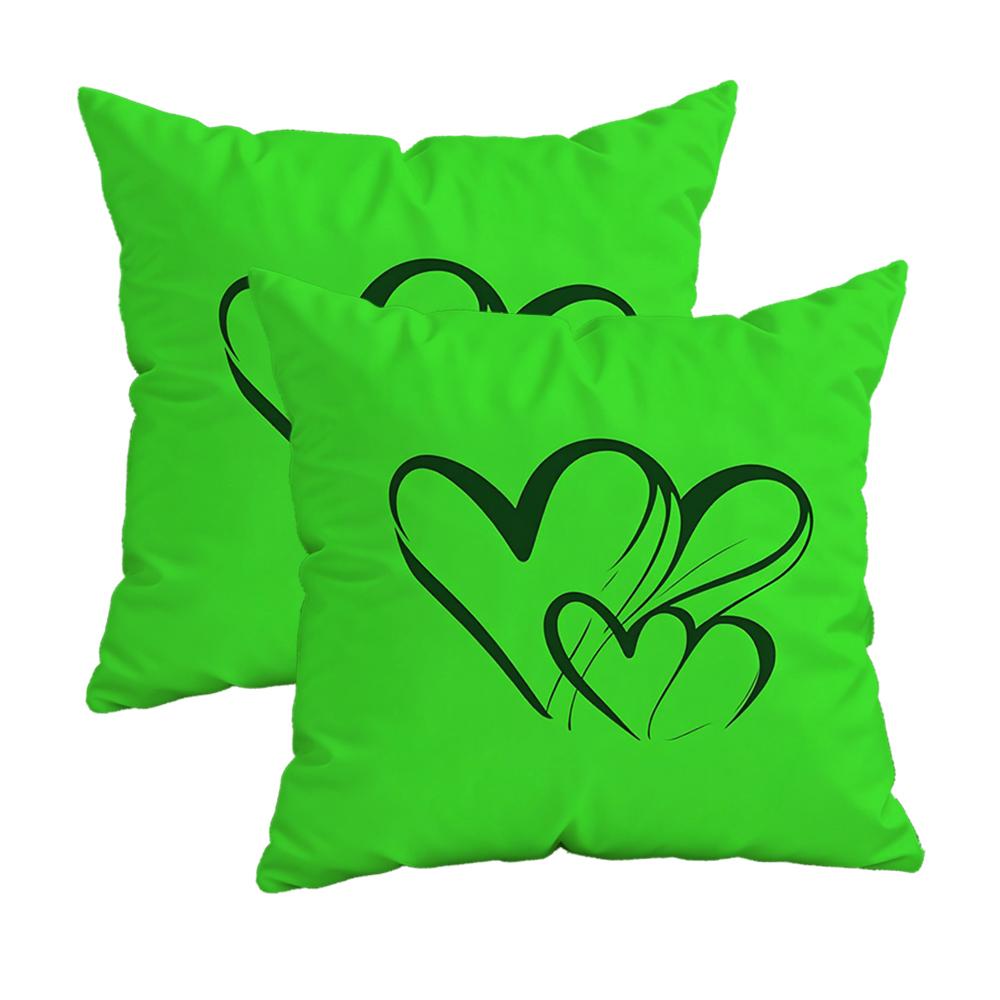 Green Hearts Pillowcase For Homezipper Design, Decorative Pillowcase, 45X45 Cm Pillowcase
