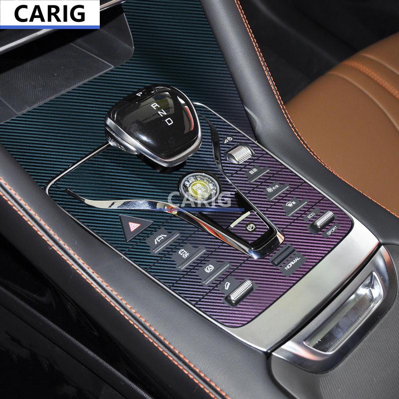 For BYD SONG PLUS/DM-i/EV 20-23 Gear Panel Sticker Modified Carbon Fiber Pattern Interior Car Film Accessories Modification