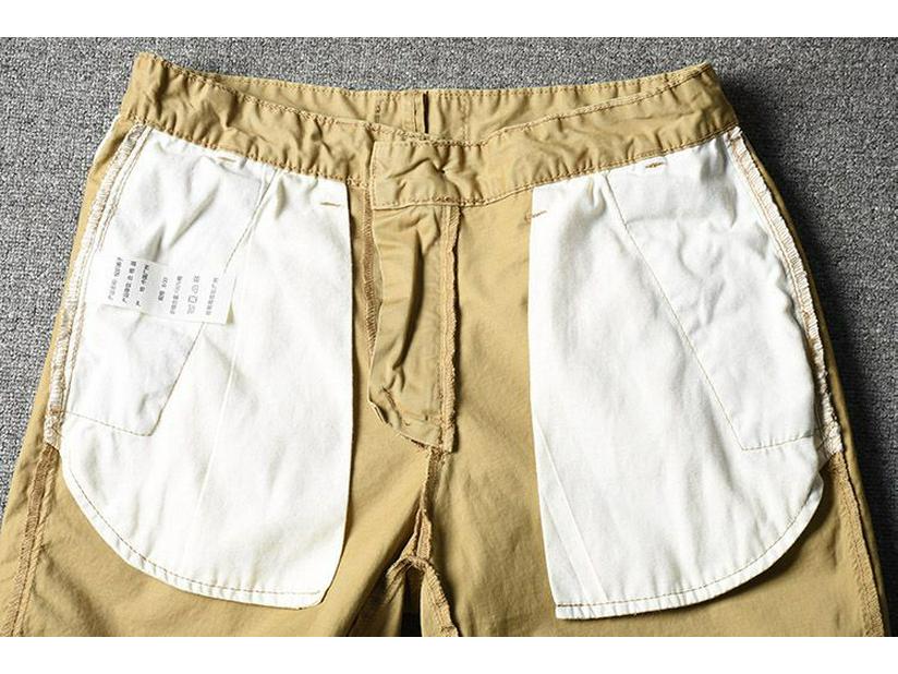 Pantaloni scurți de vară pentru bărbați, la modă, din bumbac pur elastic, trei sferturi - la modă, versatili și casual.