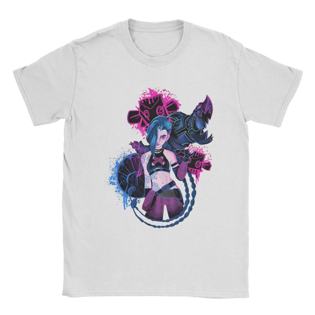 Jinx Arcane Game T Shirt Men Cotton Amazing T-Shirt O Neck Tees Short Sleeve Clothes Summer