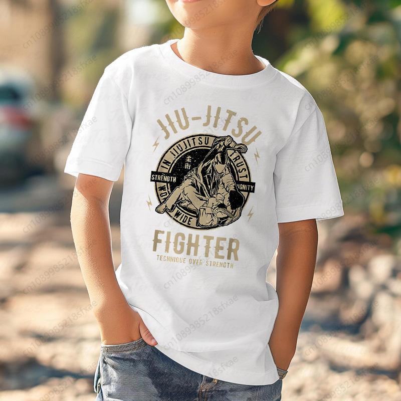 Jiu Jitsu Rashguard Murder Yoga Kid Casual Children Tshirt New Print Girls T Shirt Short Sleeve O-neck Summer Tops T-shirt