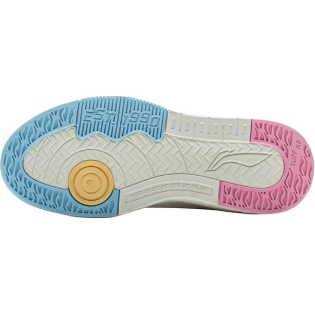 Li Ning Kids Sports Lifestyle Comfortable Soft Non-Slip Wear-Resistant Low-Top Casual Shoes Men Sneaker Off-White Light-Sky-Blue YKCV018-2