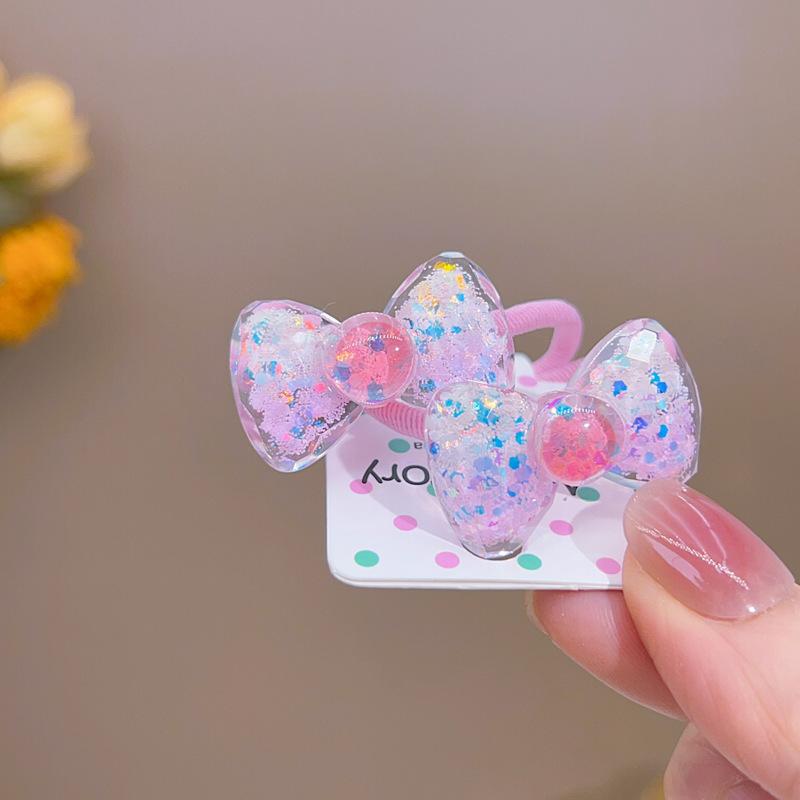 2PCS New Lovely Cartoon Bow Tie Girls Kids Elastic Hair Bands Princess Hair Accessories Baby Headwear