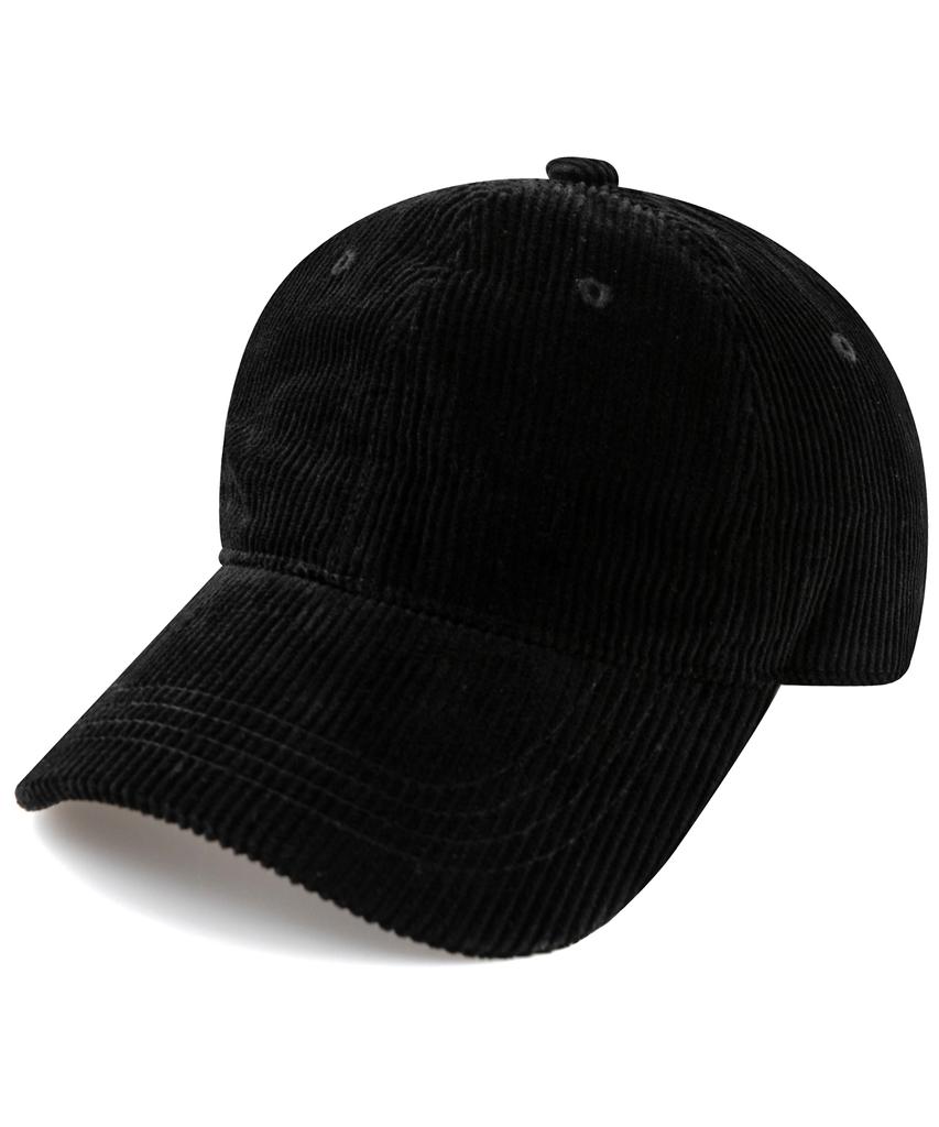 Chaebteo Signature Corduroy Ball Cap-Black