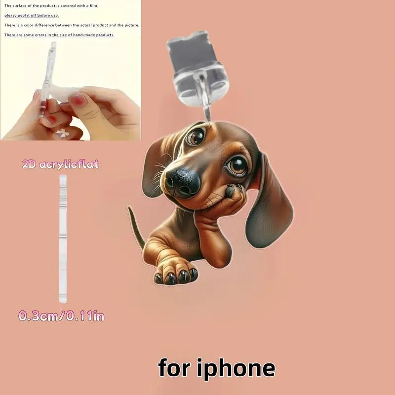 1/3 Stück Niedlicher Chihuahua Acryl Handy Staubschutzanhänger für iPhone, Samsung und Xiaomi