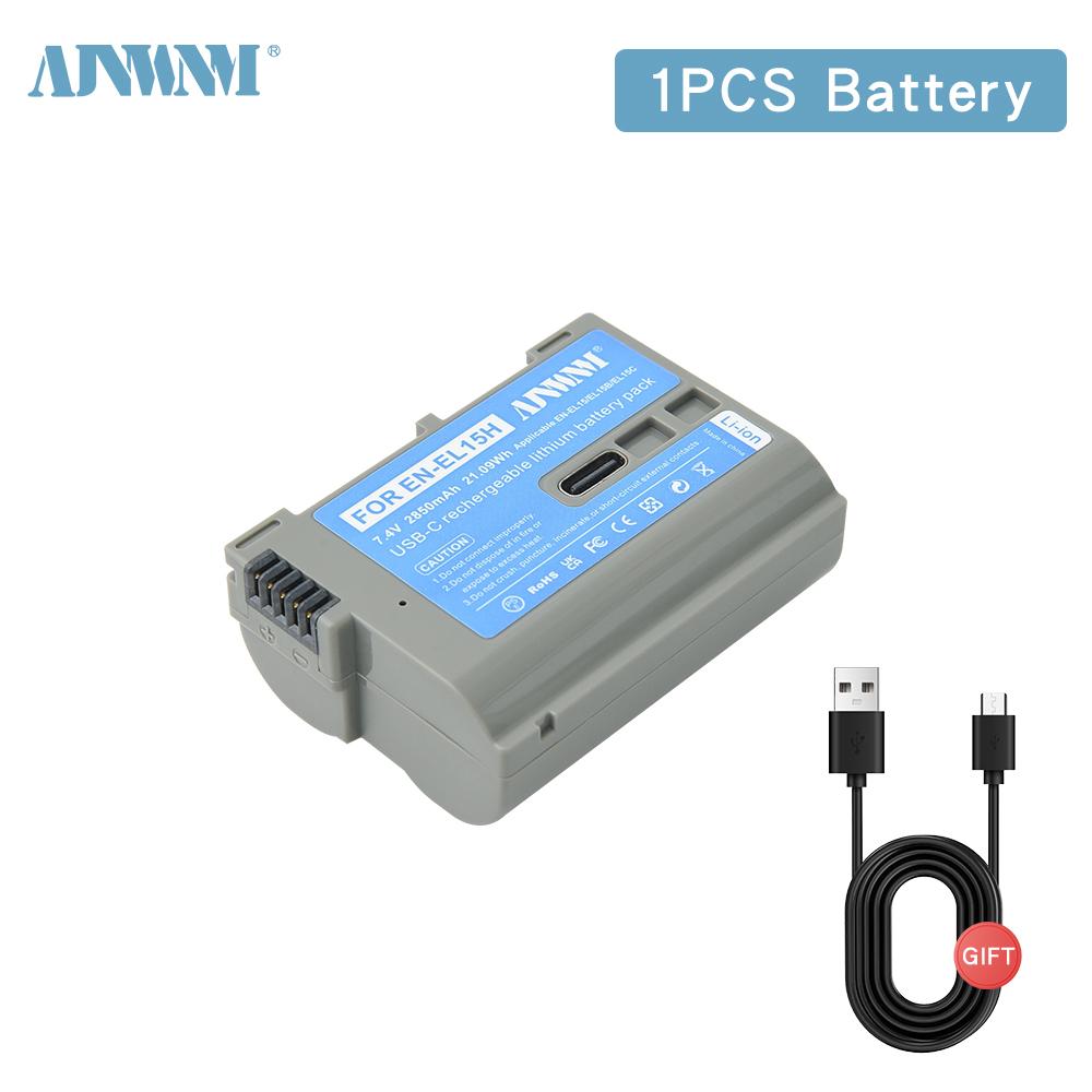 

Аккумулятор AJNWNM EN-EL15C EN-EL15B EN-EL15 с портом Type-C для камеры Nikon Z5 D850 Z6 Z7 D780 D750 D800 D810 D7000 D7500 Z6 Ii V1