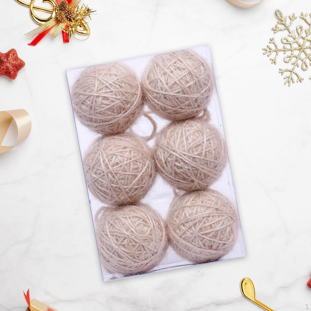 6 Stück Weihnachtskugel-Ornamente Baumhängekugeln mit Schnur Weihnachtsdekoration