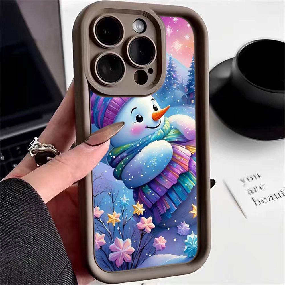 N116 Merry Christmas Happy New Year art Soft Angel Eyes Phone Cases for Samsung S23 S24 Ultra S21 FE A54 A34 A13 A14 A06 A24 Realme12 Shockproof Cover