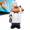 Chef Figurines Farmhouse Figurine Decor Resin Statue Ornament Small Bearded Chef Statue For Countertop Cabinet Cupboard