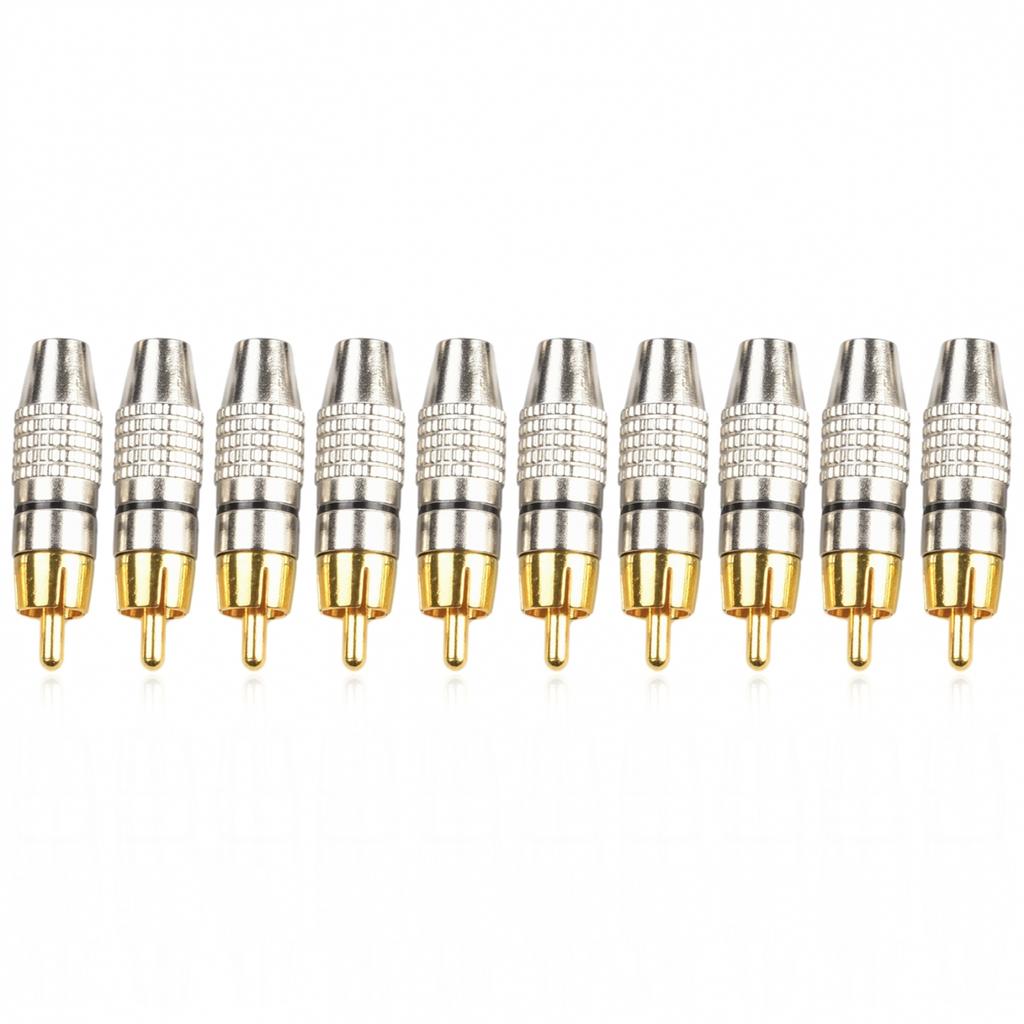 Speaker Wire Cable To Audio Male Connector Adapter Gold Plated 20pcs