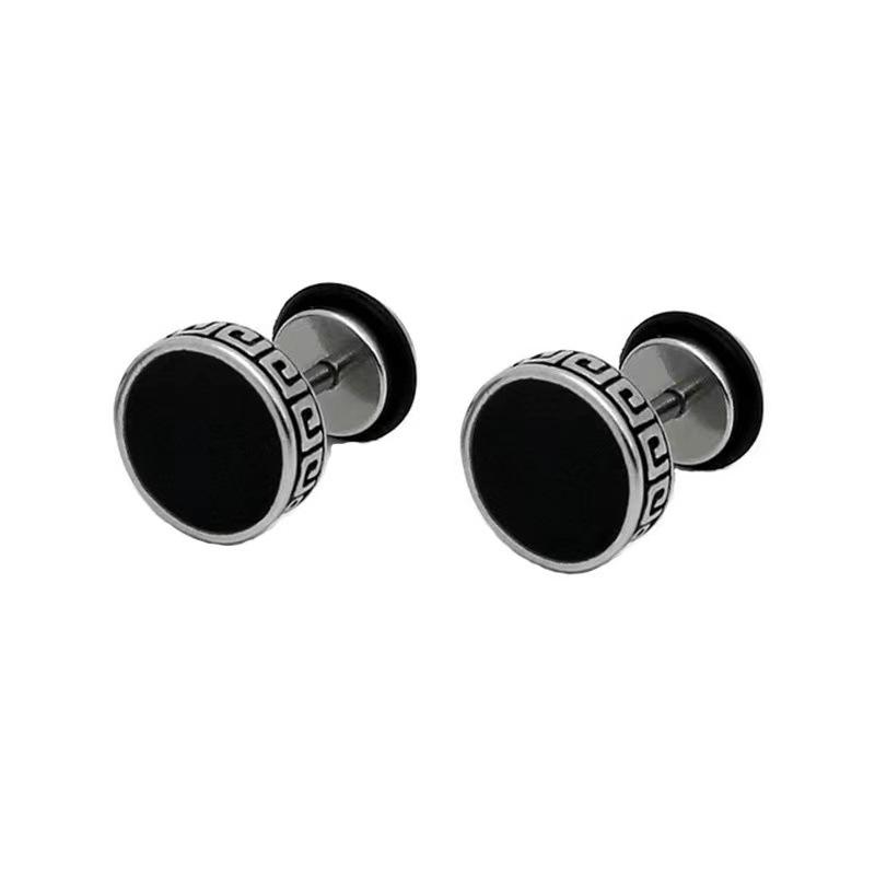 

1Pair Vintage Flat Back Stud Earrings for Men Women, Unisex 316L Stainless Steel Screw Back Cartilage Tragus Piercing Jewelry 10mm
