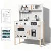 Wooden Pretend Play Kitchen [Passed Japan Food Sanitation Law Standards] Includes a Mini Kitchen with Stove and Cookware [Passed ST Standards for