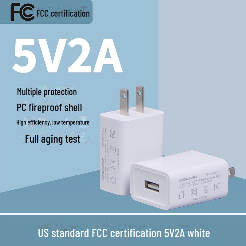 3C Certified 5V/2A Fast Charger USB Mobile Phone Power Adapter - US & EU Standard