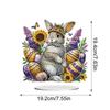 Rhinestone Art Easter Bunny Crystal Painting Art Rhinestone Desk Placement Ornament Double Sided Stand Up Gem Painting Craft For