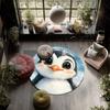 Snowing Penguin,Round Area Rug,Carpet Rug for Living Room Bedroom Sofa Playroom Decor,Non-slip Floor Mat