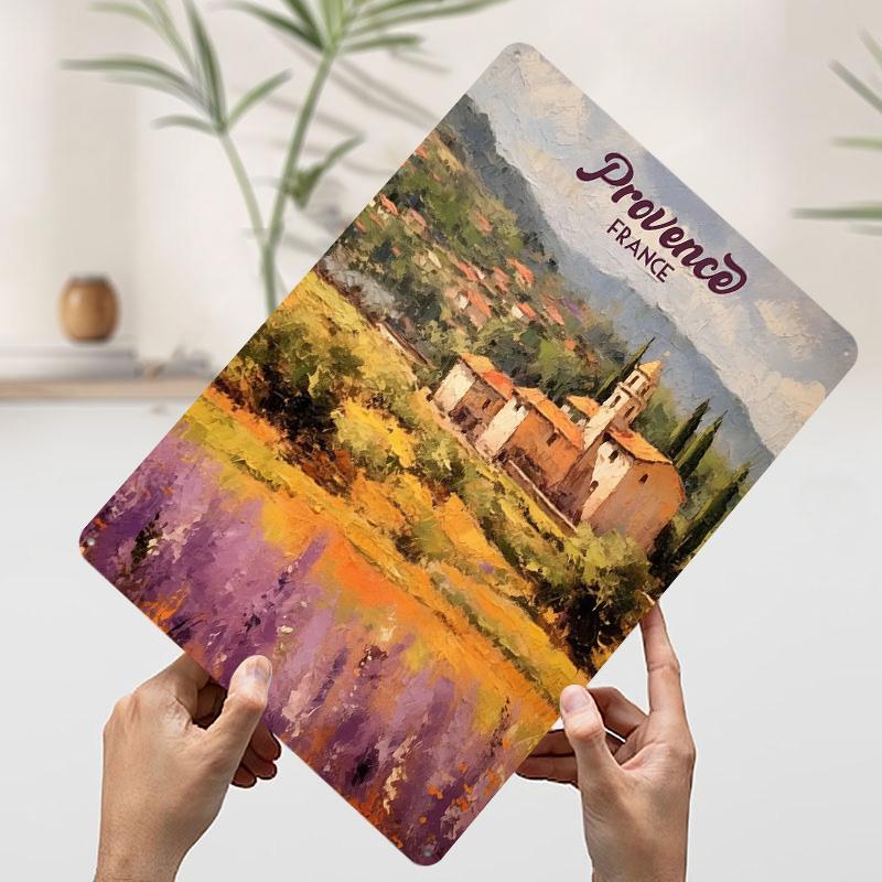 

Provence France Painting Tin Plaque Poster Customized Wall Art Retro Vintage Metal Signs for Man Cave Office Decoration Room 20x30cm（7.8x11.8inch）