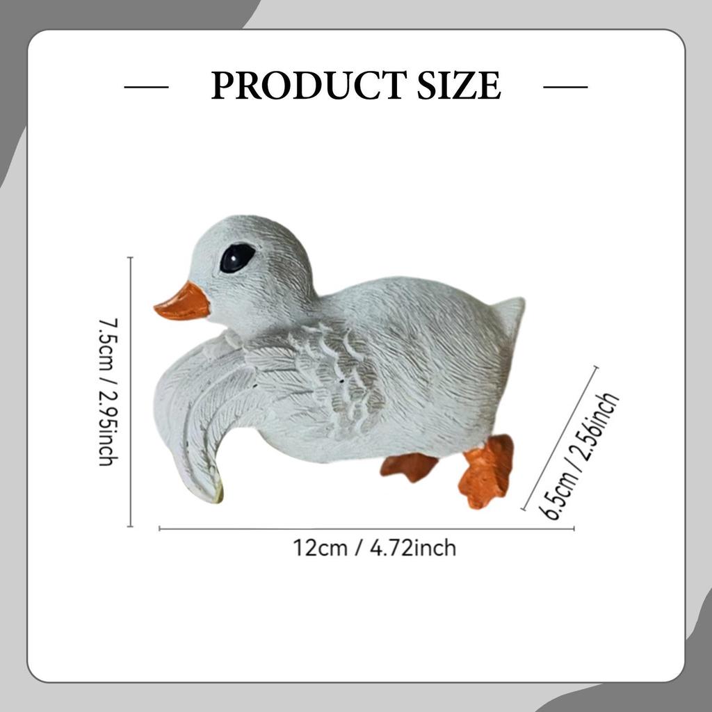 Duck Statue Resin Miniature Figurine Animal Sculpture Decorative Garden Accessories for Fairy Garden Decoration