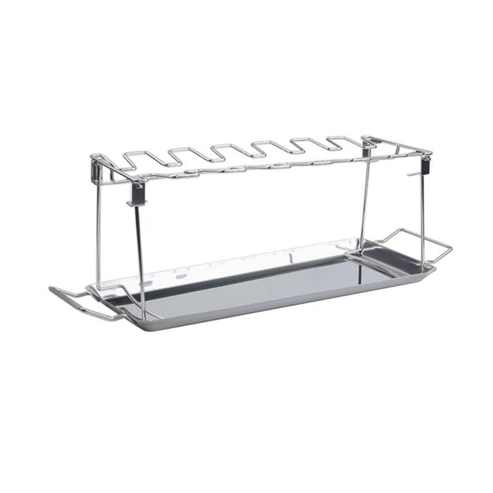BBQ Rib Mesh Clip with Drip Pan BBQ Shelf Barbecue Accessories Grill Holder Chicken Wing Leg Rack