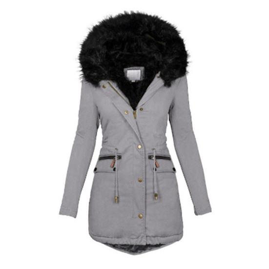 Long Winter Coat for Women Fleece Lined Warm Puffer Jacket Hooded Thicken Parka Overcoat