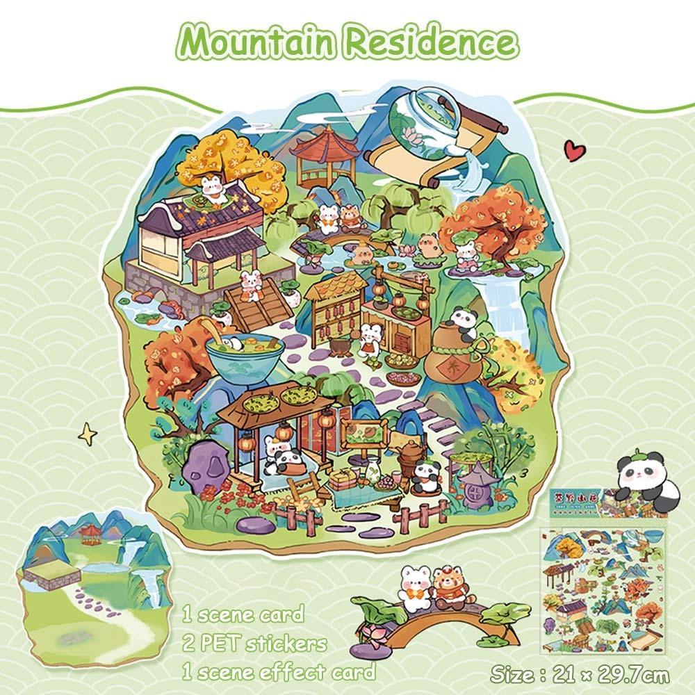 3D Miniature Scene 3D Stickers DIY Visual Stacking Sticker Gifts Hand Account Stickers