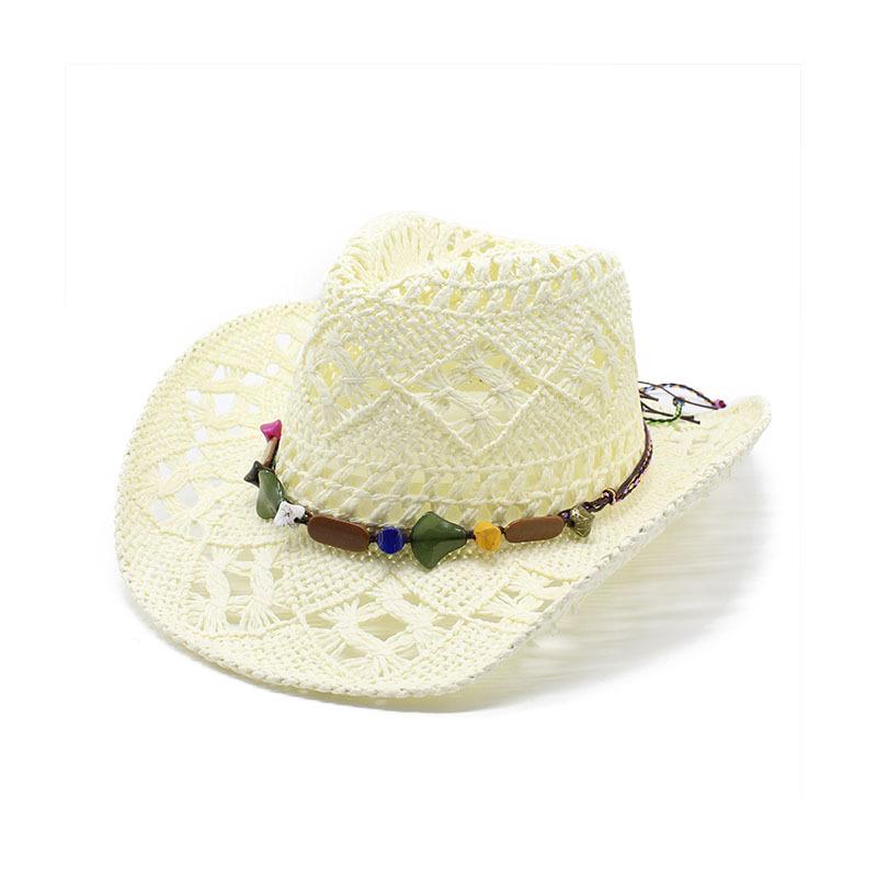 Spring And Summer Retro Colored Stone Denim Straw Hat Men'S And Women'S Hats Travel Shading Casual Versatile Beach