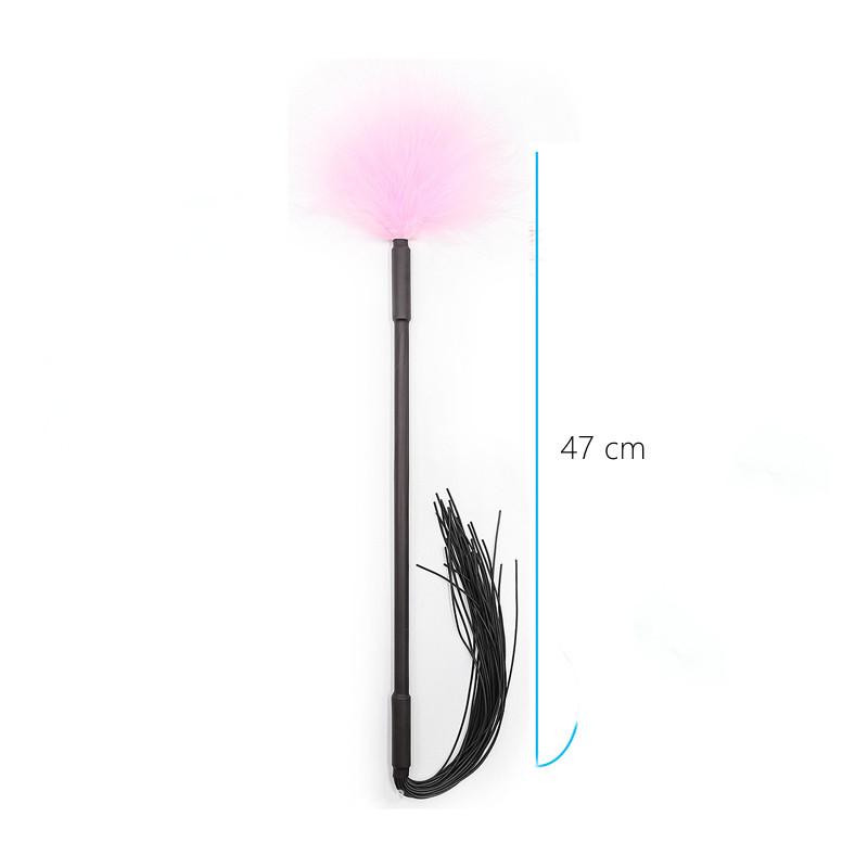 Flirt Tickle Erotic Feather with Fetish Punish Leather Spank Whip for Men Women Sex Blindfolded Stimulation Teasing Stick Toys