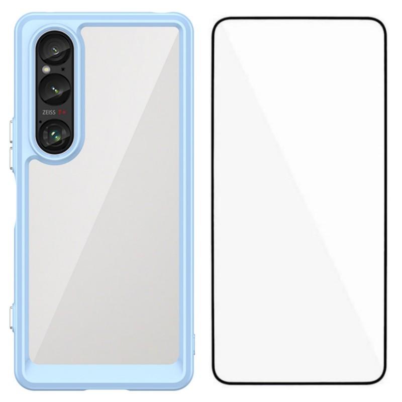 For Sony Xperia 1 VI Phone Case WANLONFENG XC Series TPU Acrylic Cover with Tempered Glass (Big Lens Hole)