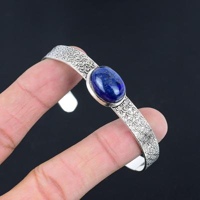 925 Silver Oval Lapis Lazuli Gemstone Sister Elegant Wedding Unique New Bangle