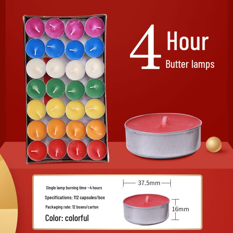 LIEI Smokeless Ghee Candles, 8-Hour Burn, 100 Count