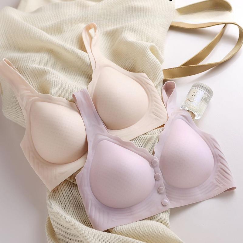 Front-hook Large Size Ultra-thin Breastfeeding Bra with Gathered Breasts and Breathable and Comfortable Wire-free Bra