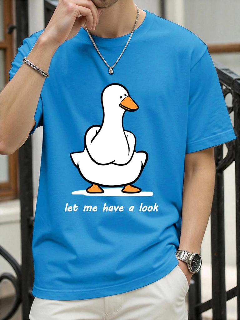 Let Me Have A Look Goose Printed TShirts Womens Cotton Summer Tops Soft Loose ONeck Short Sleeve T Shirts Casual Woman Clothes