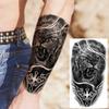 1 Sheet Lion Wolf Skeleton Nun Tiger Black Temporary Tattoos For Men Adult Leg Arm Compass Flower Fake Tattoo Sticker Waterproof