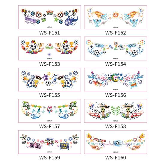 5Pcs Soccer Face Stickers for World Mug, Football Fan Temporary Tattoos, Waterproof Cheering Body Art Decals for Game Day