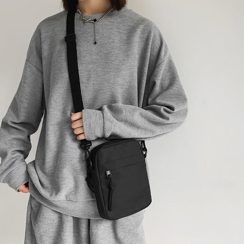 Warrior Stylish Casual Portable Nylon Crossbody Bag Unisex Bags Black H35B03U5106201