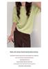 Rong Tai Women's Multi-color Cashmere Knit Top - Round Neck, Mid-Sleeve, Soft & Loose